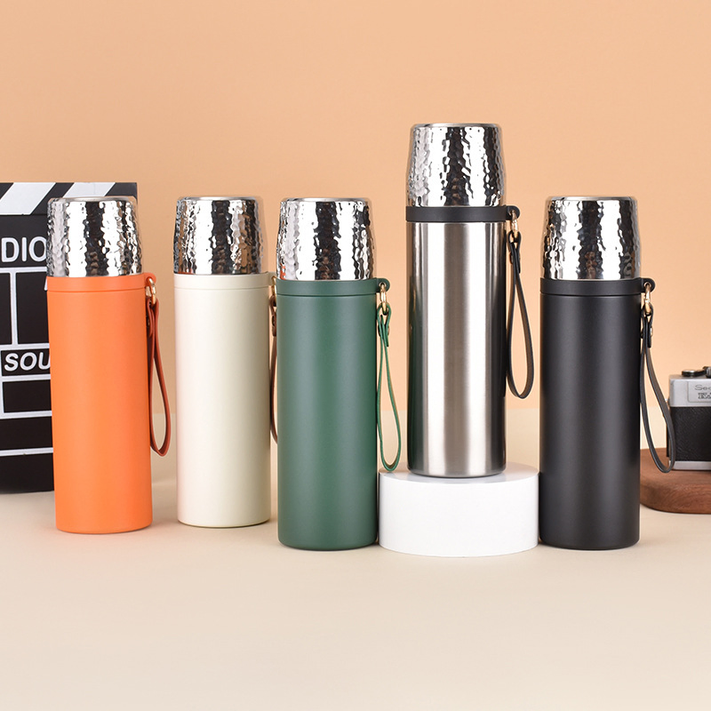 Portable Stainless Steel 316 Bottle High-Appearance Level Coffee Cup with Double Drink Straw Modern Design Thermoses Mug