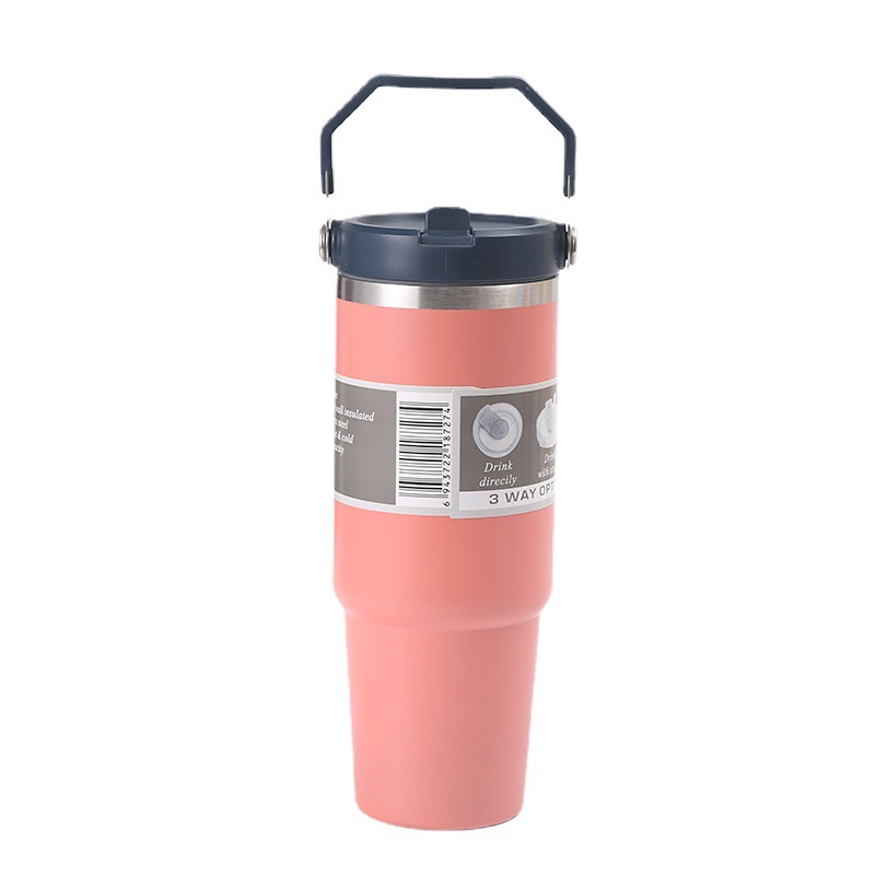 Термос вакуумный с ручкой, 30 oz, сталь