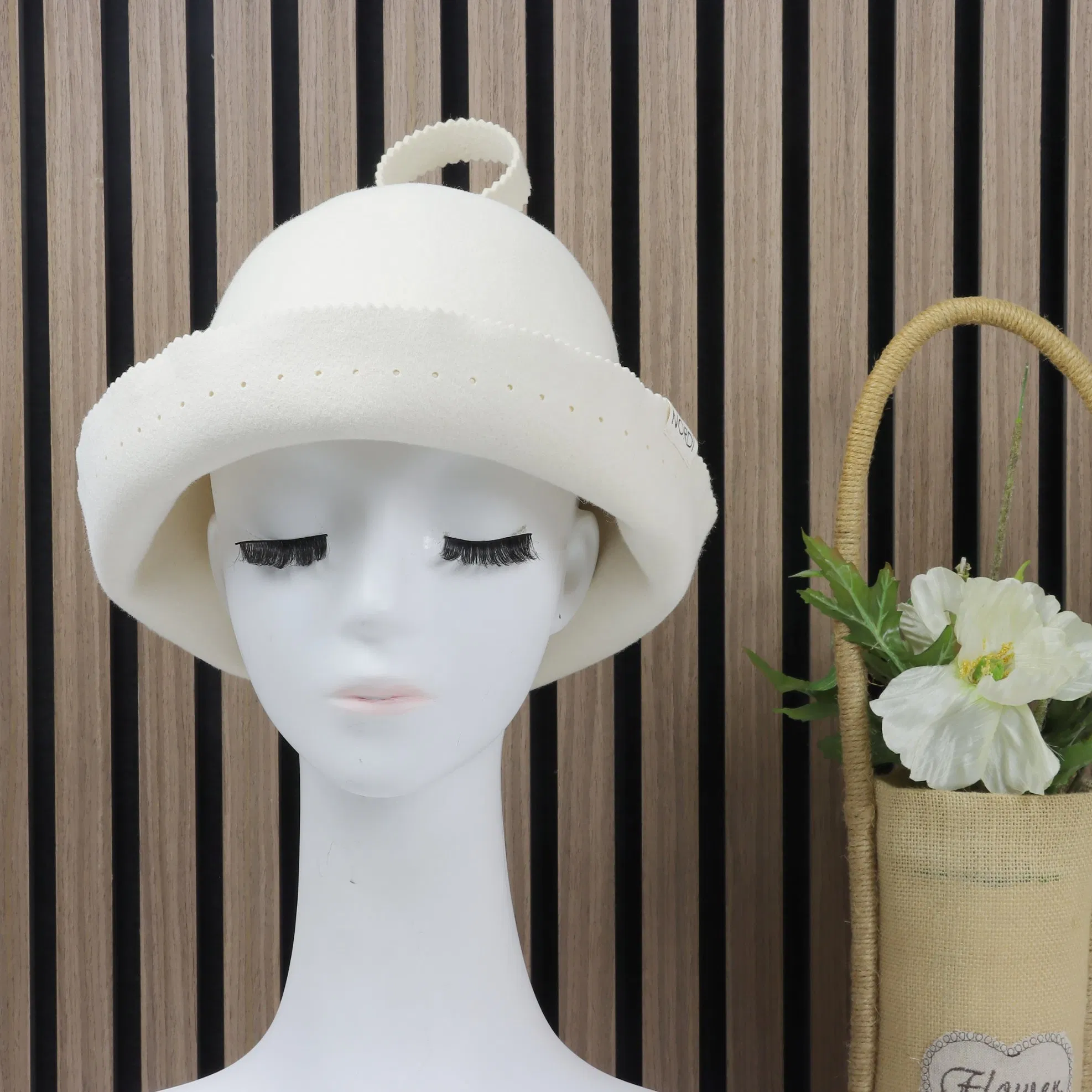 Wholesale Custom Multicolor Winter Wool Felt Sauna Hat Cap with Hang Loop