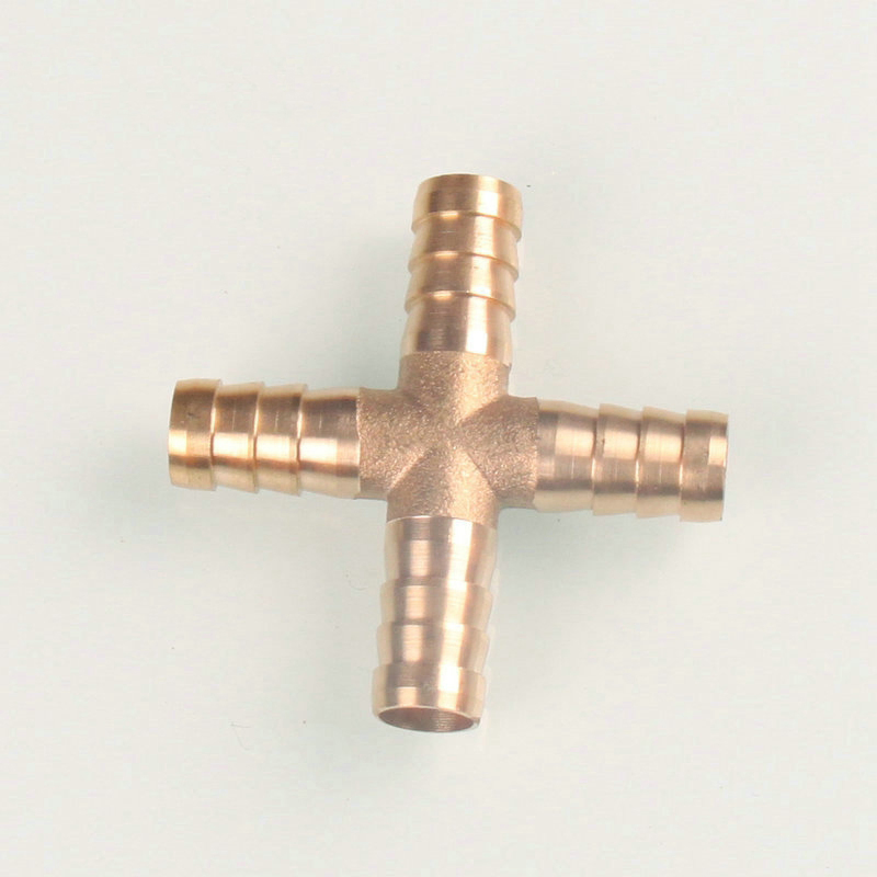4 Way Brass Hose Barbd Cross Fitting Pipe Fitting for PVC Pipe