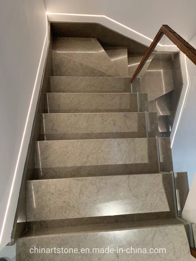 Nature Grey and White Marble Stair for House Decoration