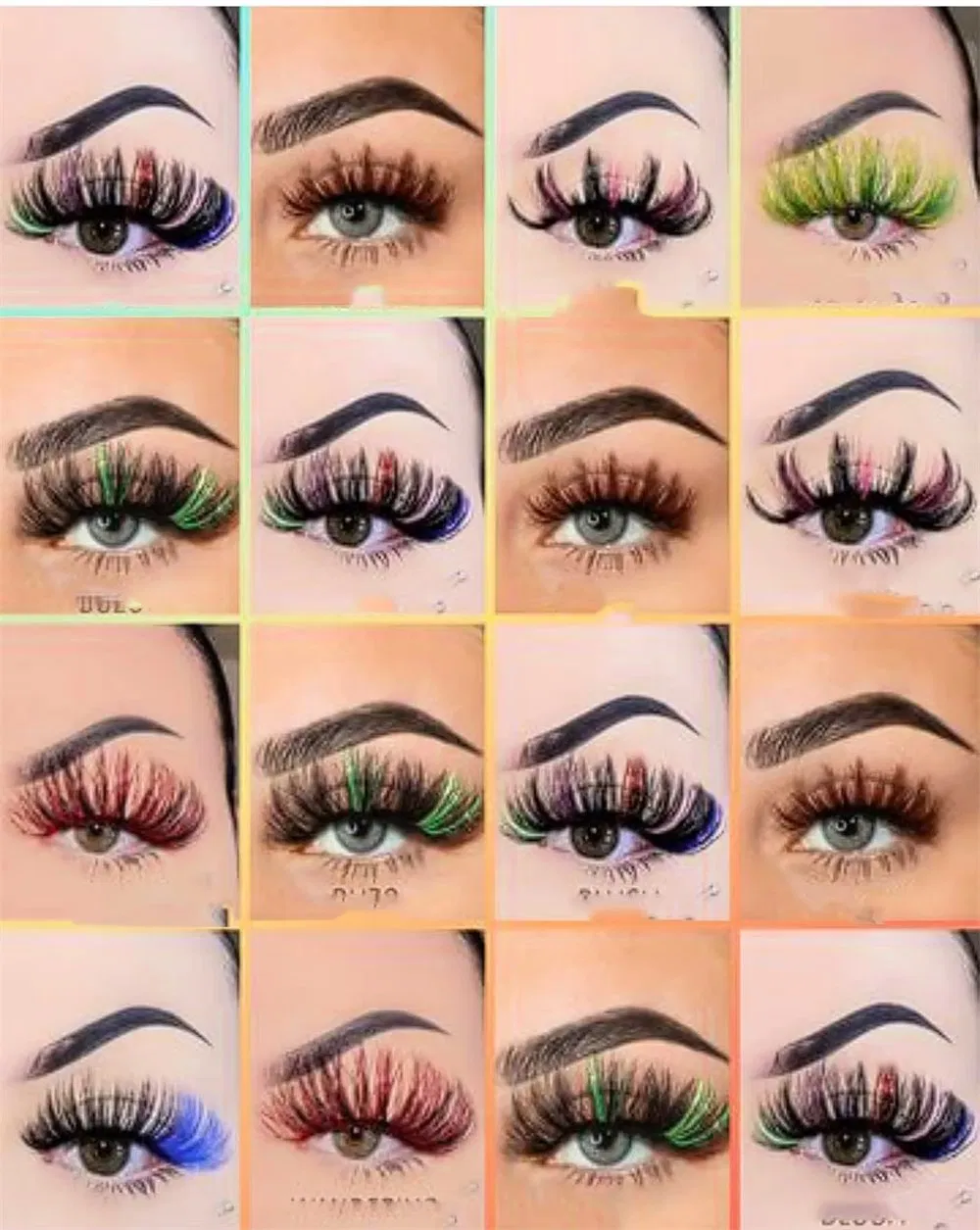 New Style 20-25mm Color 3D Mink Lashes Premium Party Style False Eye Lashes Colorful Handmade colorful Eyelashes