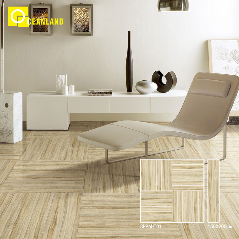 Good Price Yellow Wooden TV Background Wall Porcelain Tile