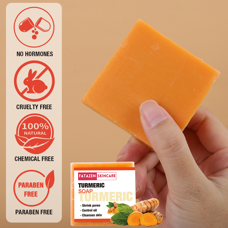 Private Label Skin Care Products Organic Natural Whitening Turmeric Soap OEM Anti Acne Handmade Bath Kojic Acid Bar Soap