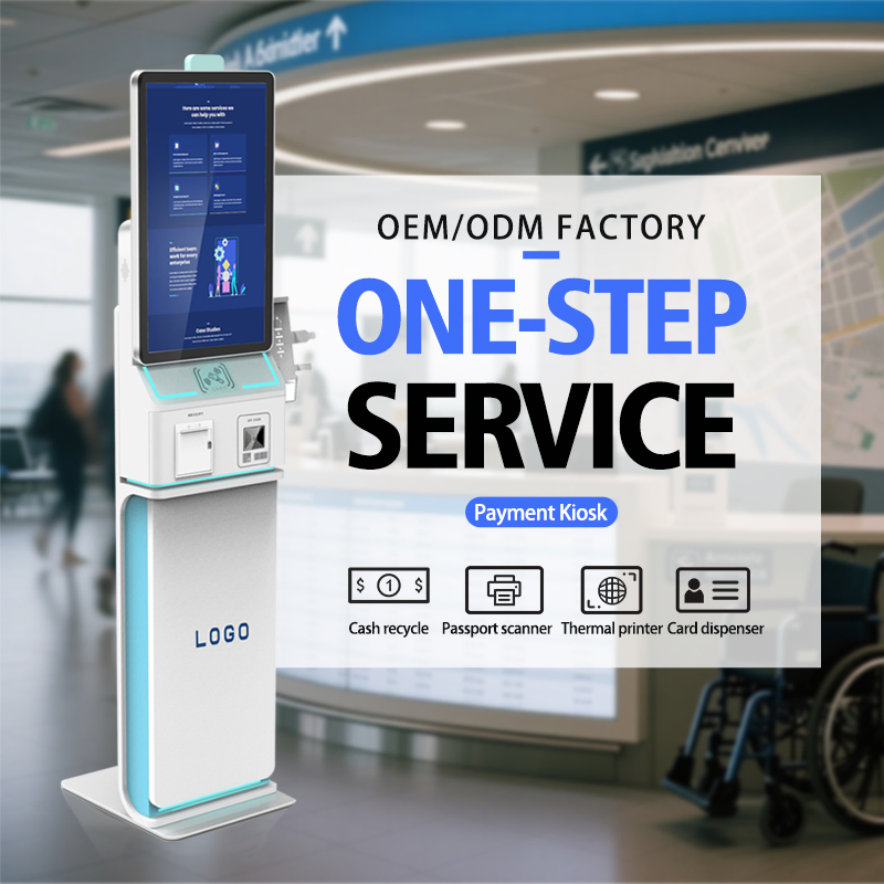 Self Service Kiosk Grey Cash Payment Machine All-in-One Payment Kiosks Hotel Self Service Kiosk