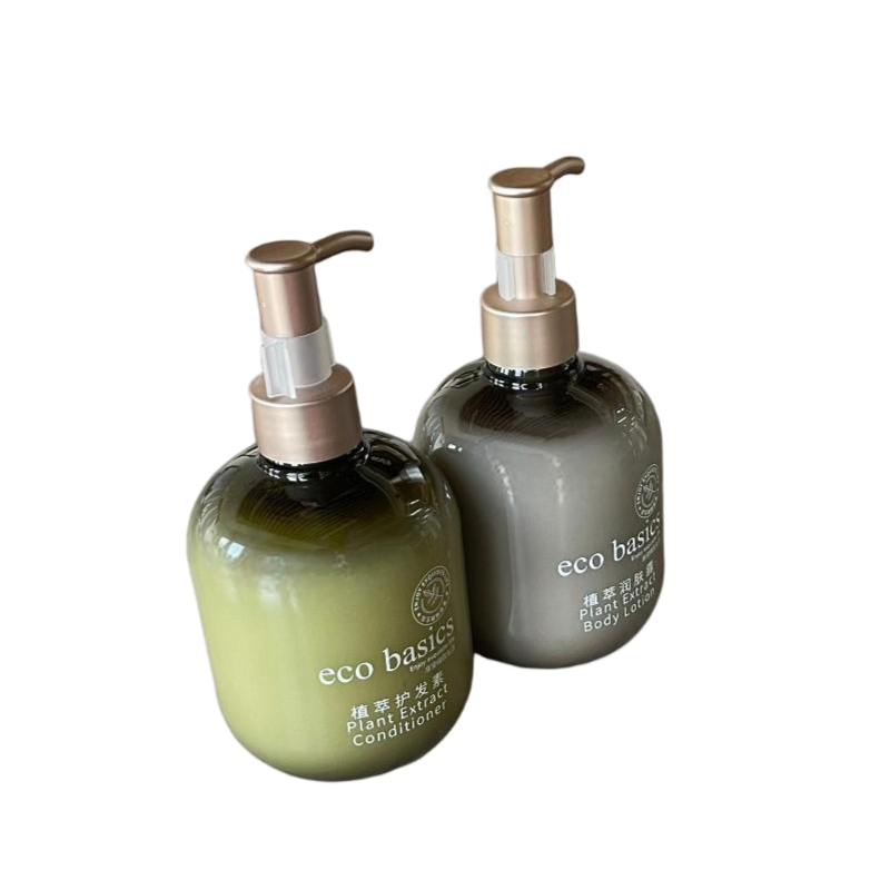 Eco Basics 300ml Hotel Toiletries Set Plant Extract Shampoo Conditioner Shower Gel Body Lotion Tangerine Series