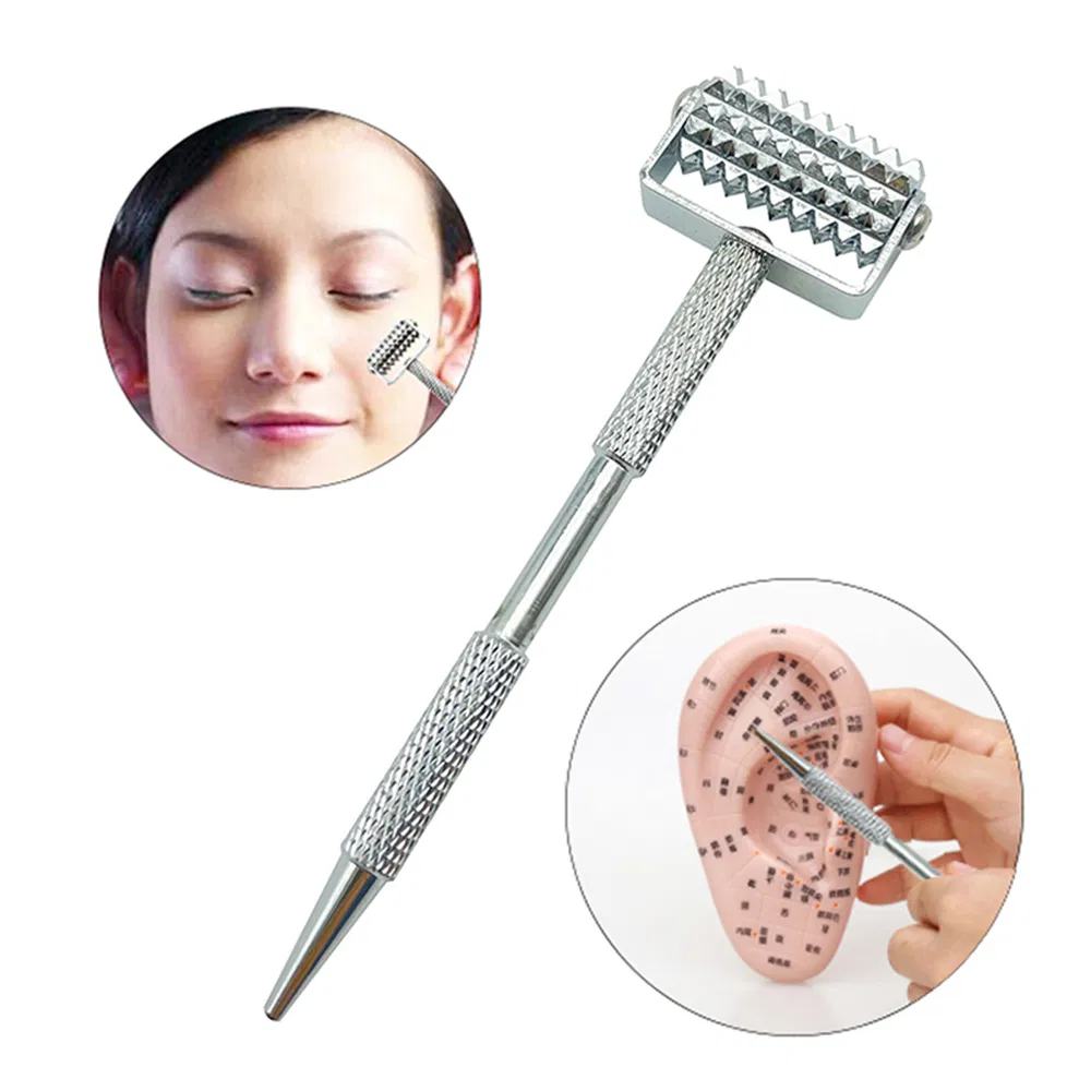 Multifunctional Detector Facial Ear Point Silver Probe Needle Pen Rolling Massage Roller