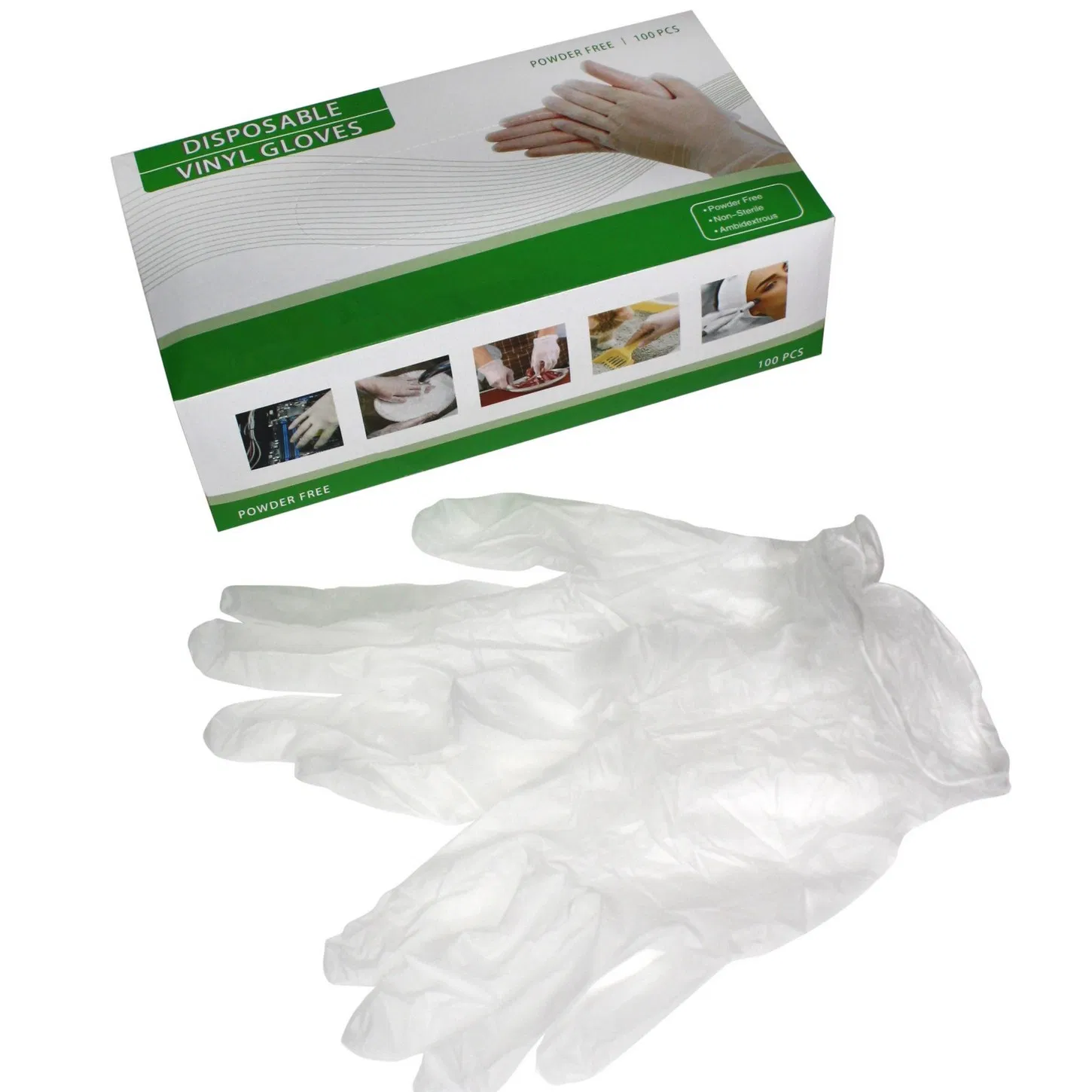 Medmount Medical Disposable Powder/ Powder Free Elastic PVC Vinyl Examination Gloves for Medical Domestic Use