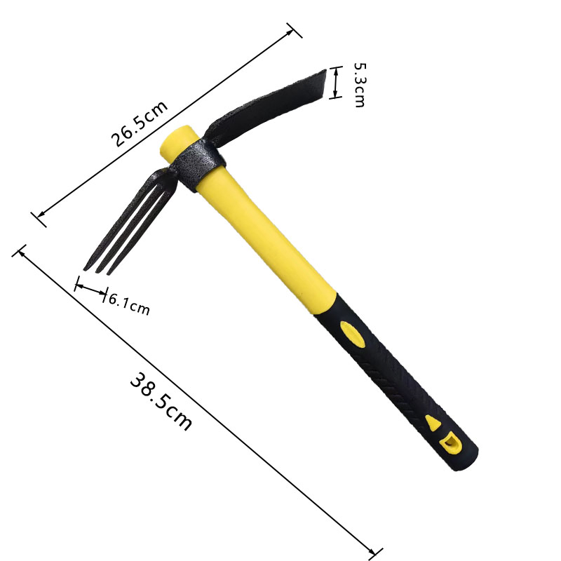 Two-End Hoe Plastic Handle Three-Tooth Fork Hoe Garden Tool Soil Turning Tool