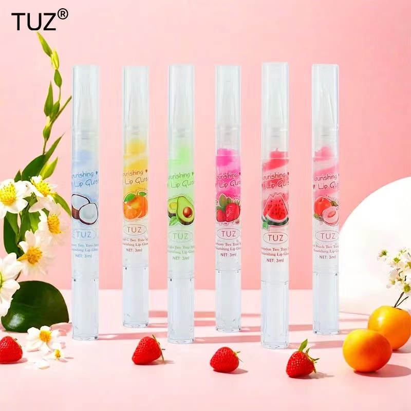 Hydrating Lip Gloss with Shine Two Tone Spiral Nourishing Lip Gloss