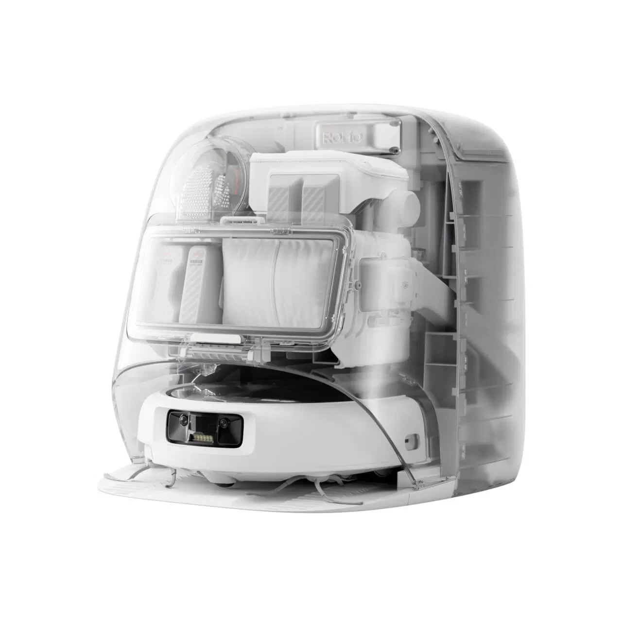 DJ Romo P Robotic Vacuum Cleaner Home Mapping 200day Capacity Self-Empty Station 25000PA Powerful Suction Home Pet Carpet Floor