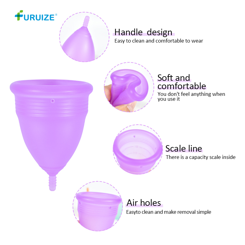 Free Sample Healthcare Comfortable Cute Period Menstrual Cup 100% Medical Silicone Copa Menstrual Coletor Menstrual