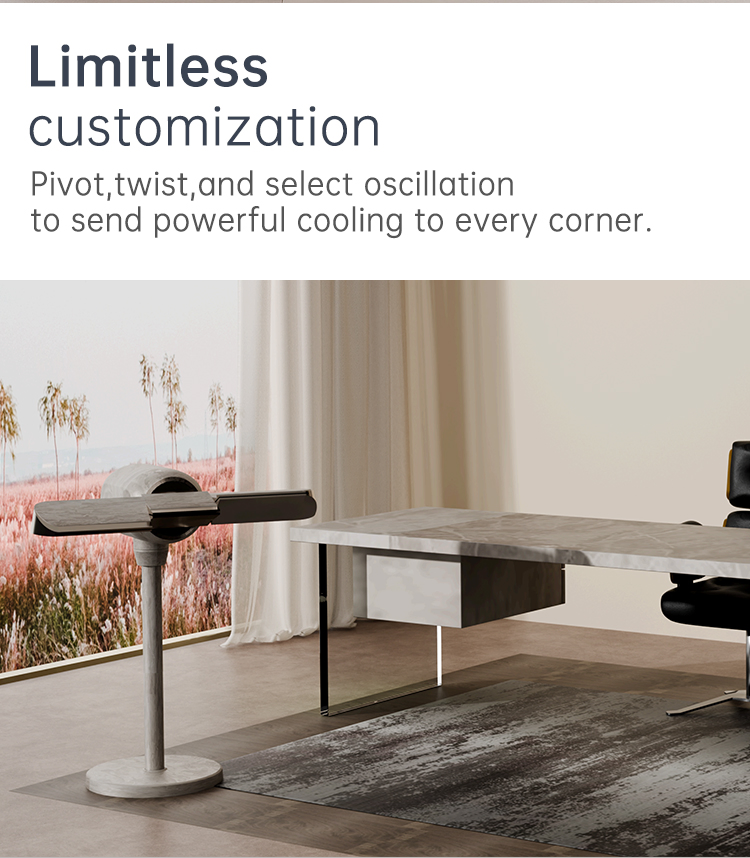 DC Motor Ventilator Floor Cooling Fan Best Bladeless Tower Fan with Remote for Bedroom