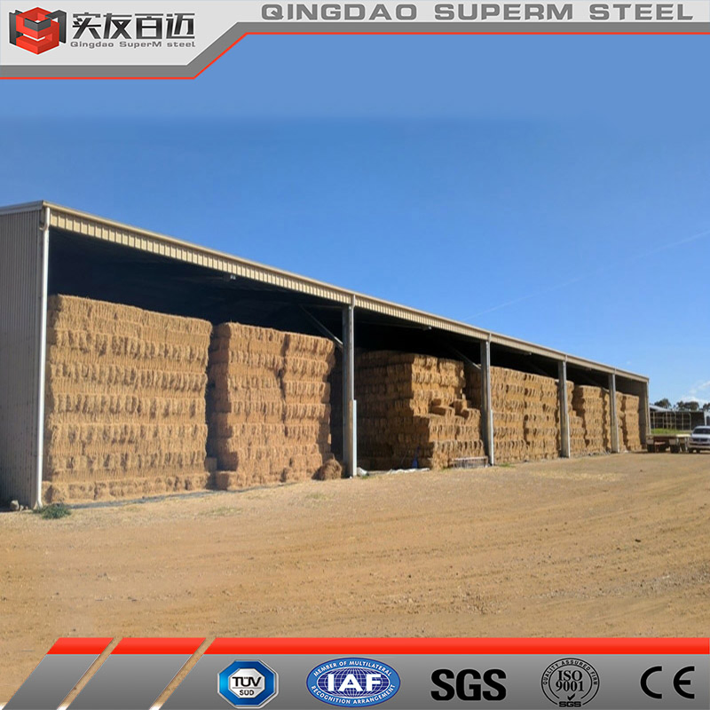 Prefabricated Clear Span Steel Structure Shed Steel Frame Building for Storing Hay