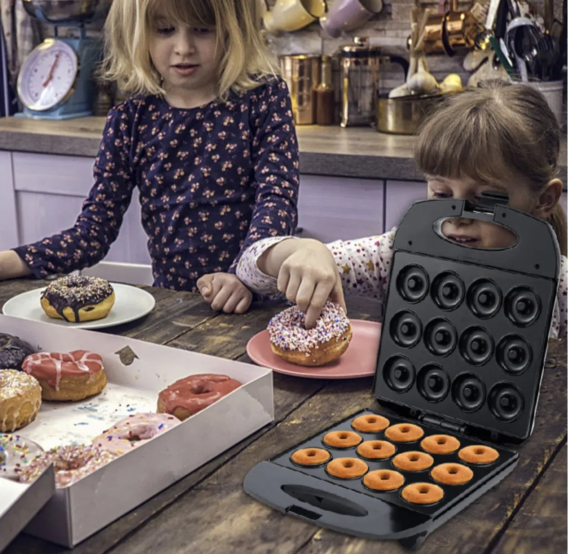 Multifunctional 12-Hole Donut Double-Sided Heating Breakfast Machine