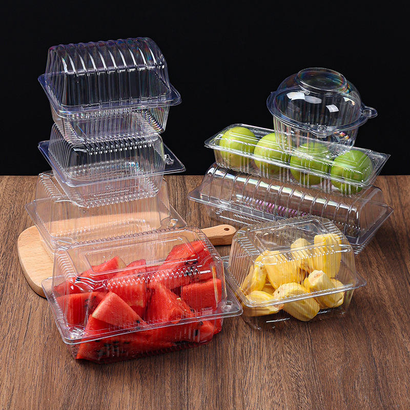Food Grade Plastic Transparent Box with Lid Supermarket Fruits Vegetables Packaging