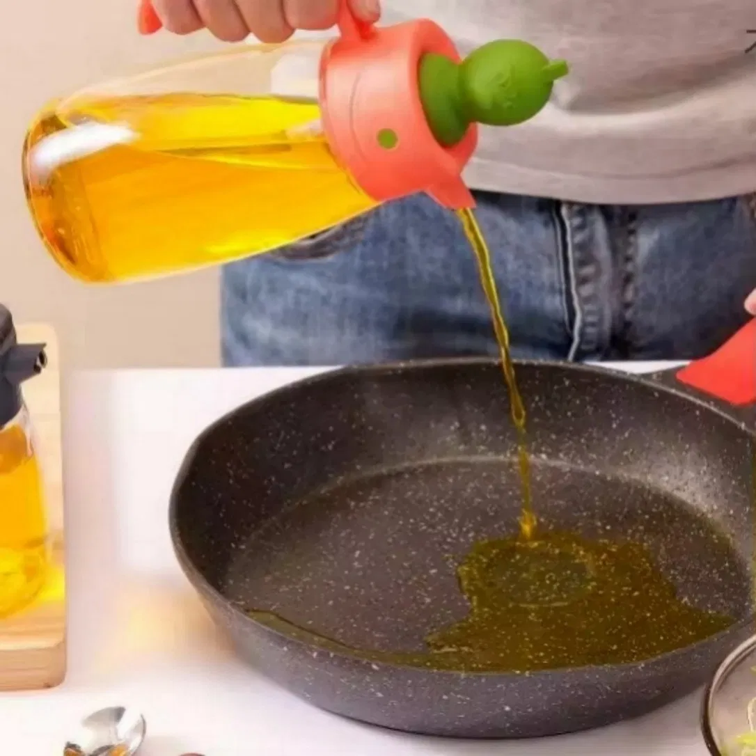 Oil Pourer with Angled Brush for Reaching All Areas of Pans and Cookware