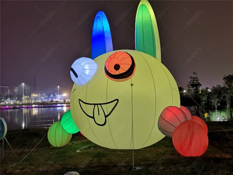 Barry Manufacturer Advertising Giant Inflatable Cartoon Rabbit with LED Light
