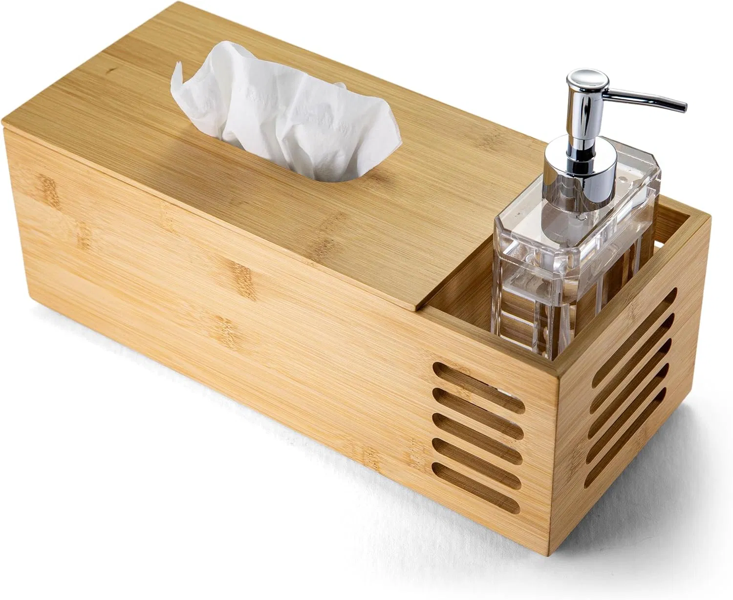 Bamboo Household Bedroom Bathroom Countertop Multifunctional Tissue Box