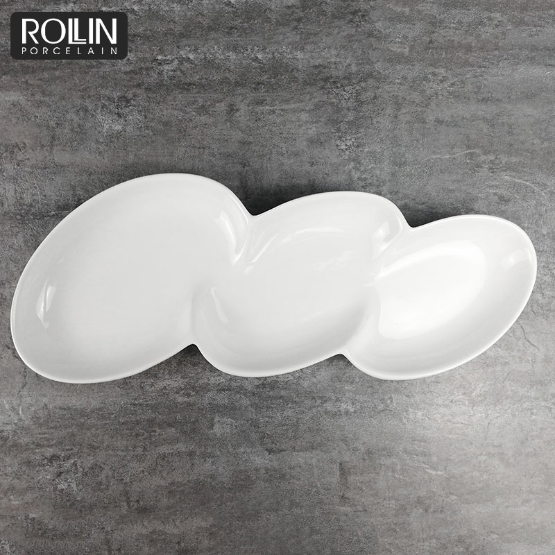 Chaozhou Porcelain Dining Plate Divided Plate for Buffet