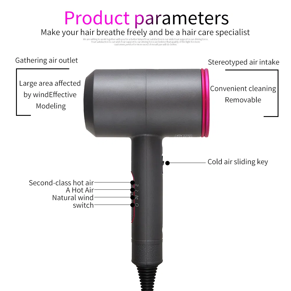 The New Mini Negative Ions Hair Dryer Salon Grade Professional Motors 2000W Power Smart Blow Cold Wind Dryer