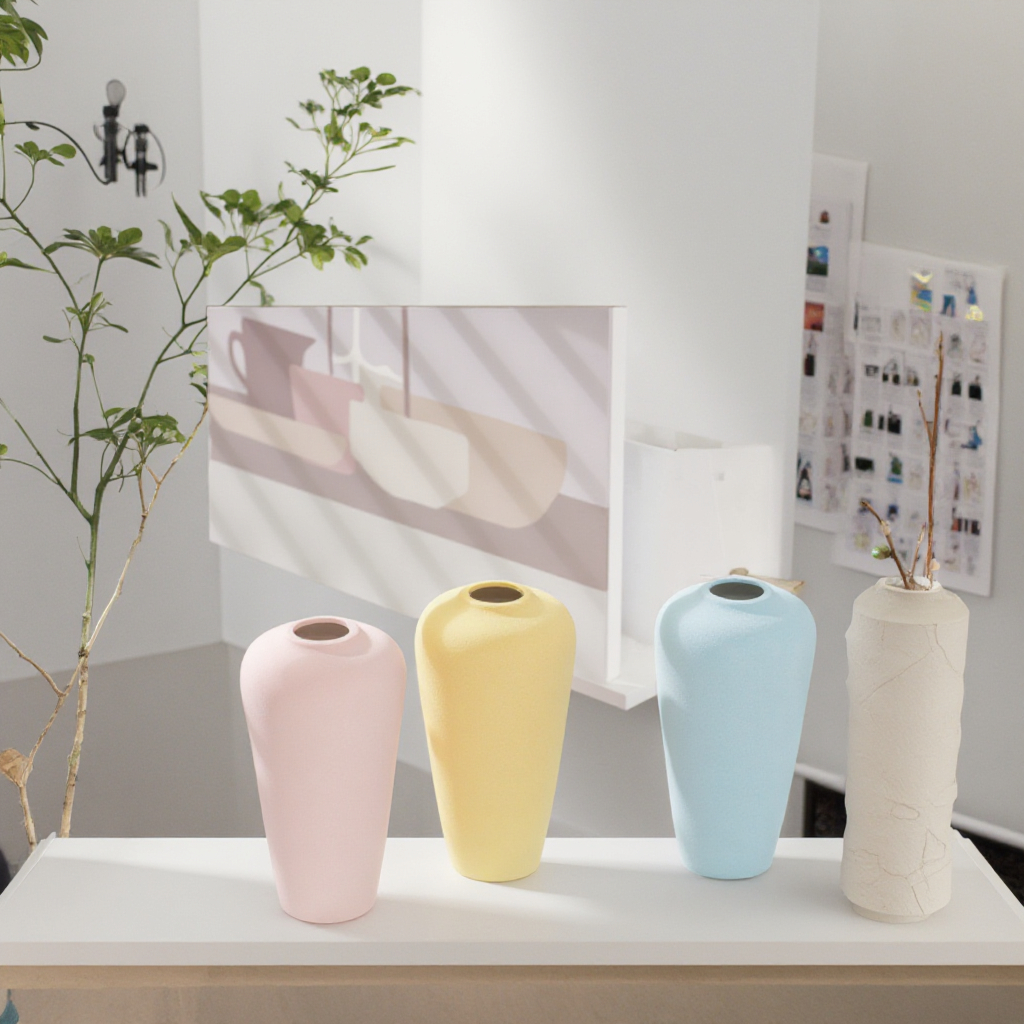 Ваза керамическая для цветов рождественский стиль