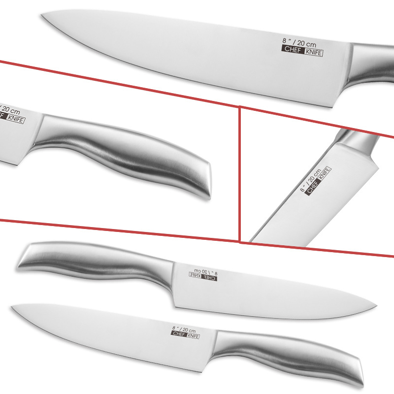 Multifunctional 15 PCS Stainless Steel 18/0 Hollow Handle 30cr13 Kitchen Knife Set with Acacia Wood Storage Rack Holder