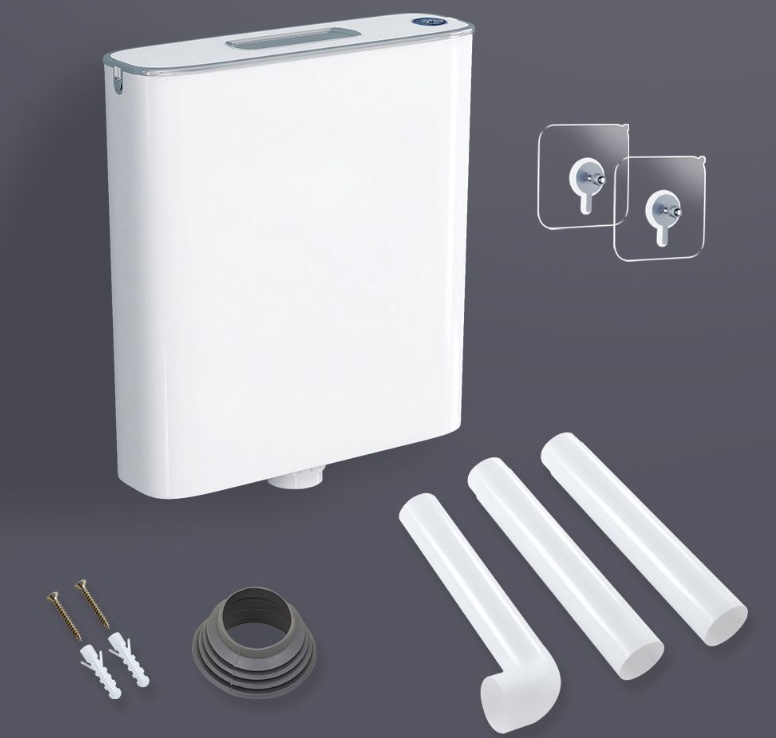 Fluor Modern Dual-Flush Squat Toilet Tank Wall-Mounted Ceramic Commode
