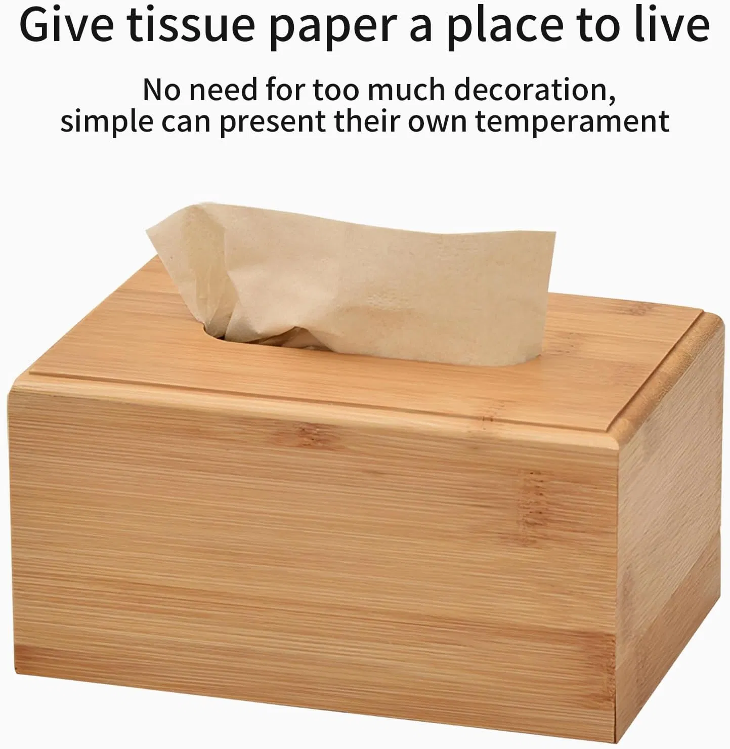 Bamboo Household Living Room Bedroom Office Desktop Tissue Box