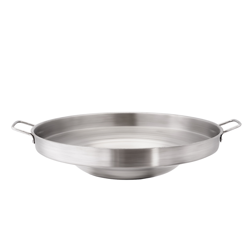 Daosheng New Hot Sale Stainless Steel Concave Fry Grill Down Pan Mexican Style Wok