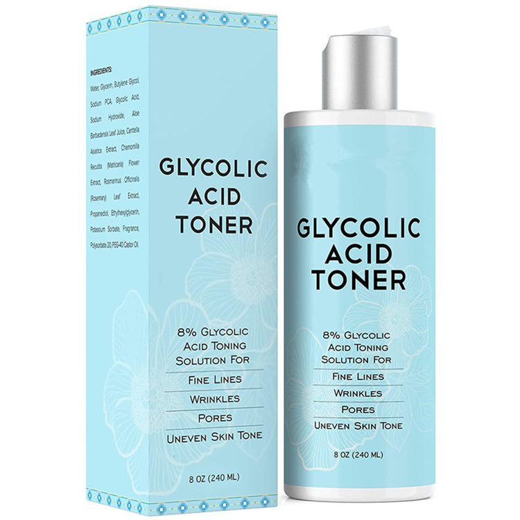 Best Exfoliating Facial Peel 8% Glycolic Acid Toner for Face Anti-Aging & Acne