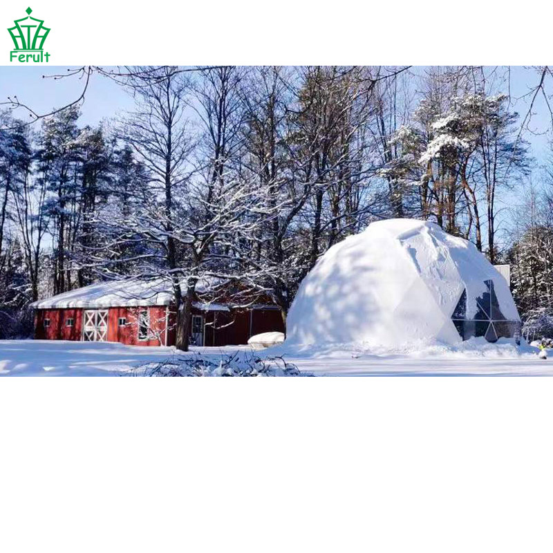 6m Insulation Layer Geodesic Dome Glamping Tent for Winter Camping