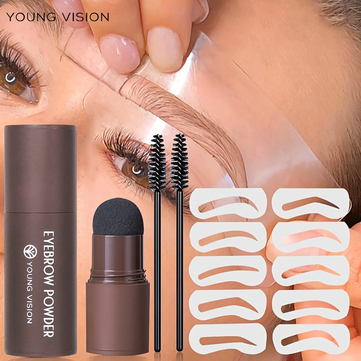 Eyebrow Shapes Tint Powder Eyebrow Powder Stamp Waterproof Wholesale Hairline Powder Makeup Long Lasting Eyebrow Powder Kit