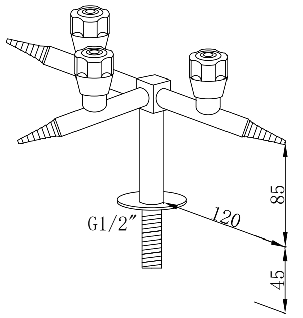 High Quality Aga Certification Lab Accessories Chemical Lab Taps One Way Brass Laboratory Gas Tap for Fume Hood