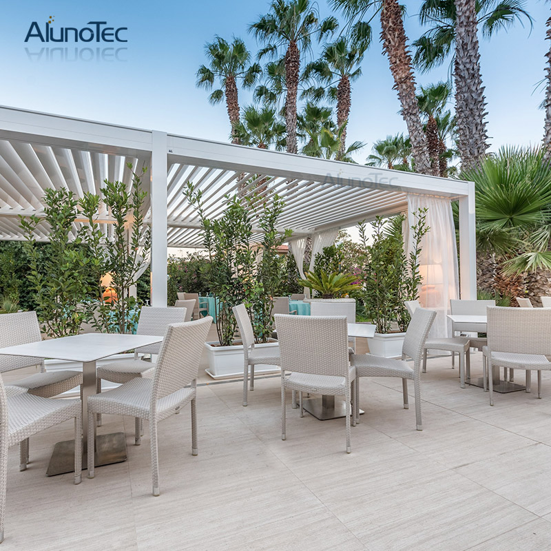 Grey Color Retractable Pergola Roof System for Garden