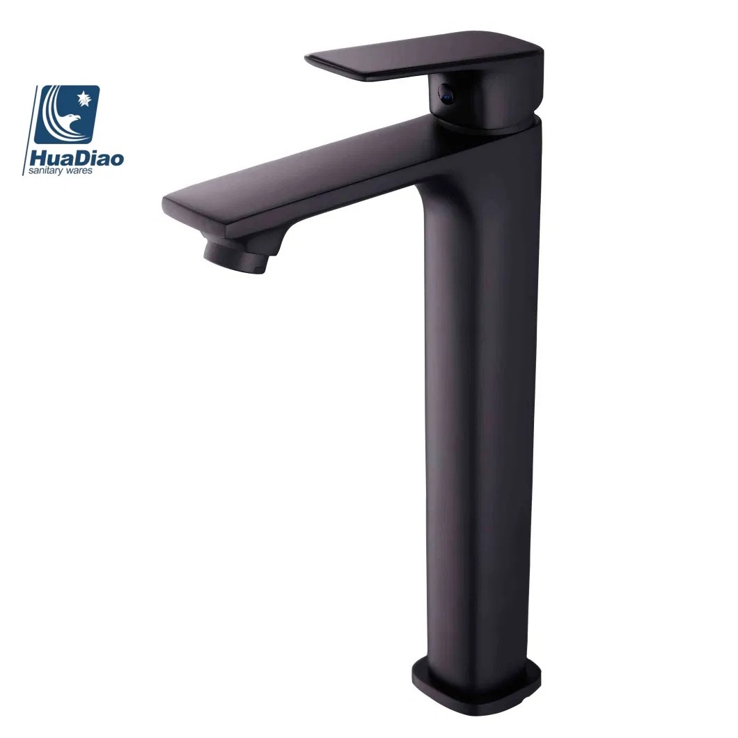 Huadiao Plumbing Fixture Single Lever Bathroom Tap Wash Tall Basin Faucet Mixer