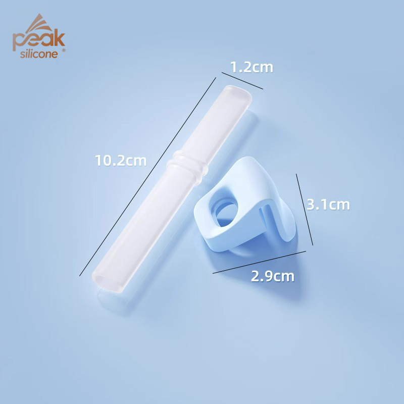 Custom Silicone Straw for Kids Food Grade Silicone Safety Drinking FDA Heat-Resistant Baby Straw for Complementary Foods