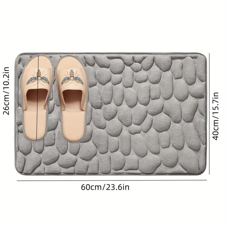 Hot Sale Pebble Stone Bath Mat Non Slip Soft and Water Absorbent Mat for Bathroom Washable Memory Foam Rug