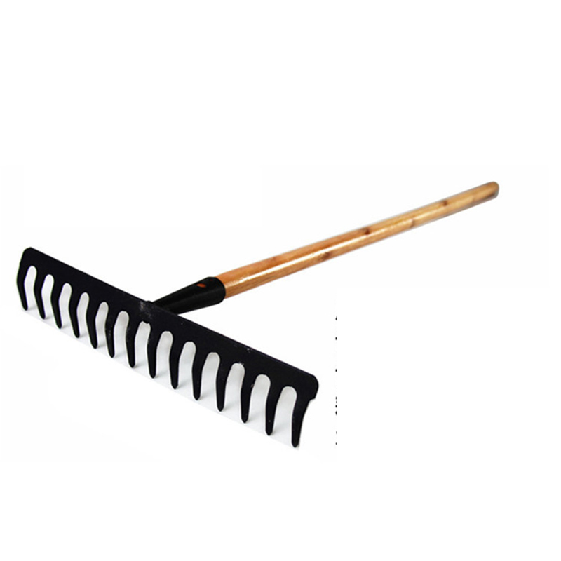 Hautine Hot Sell Lawn Rake with Wood Handle