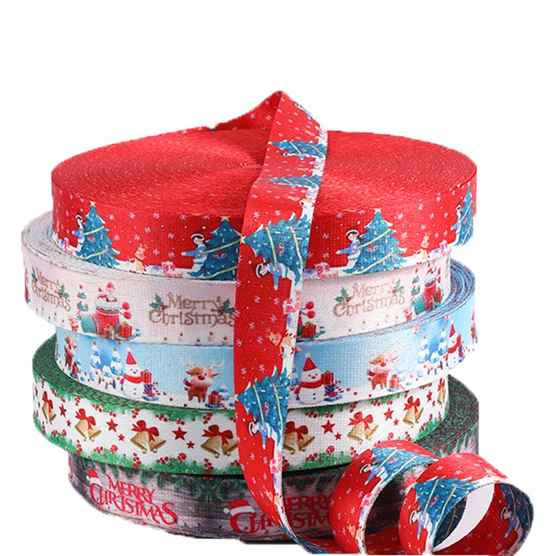 Лента полиэстер 3.8 см с печатью для одежды