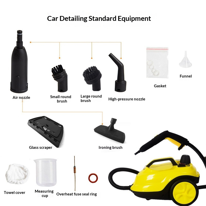 Handheld Steamer for Cleaning Kitchen Grease Bathroom Grout Car Upholstery 900 Ml Tank