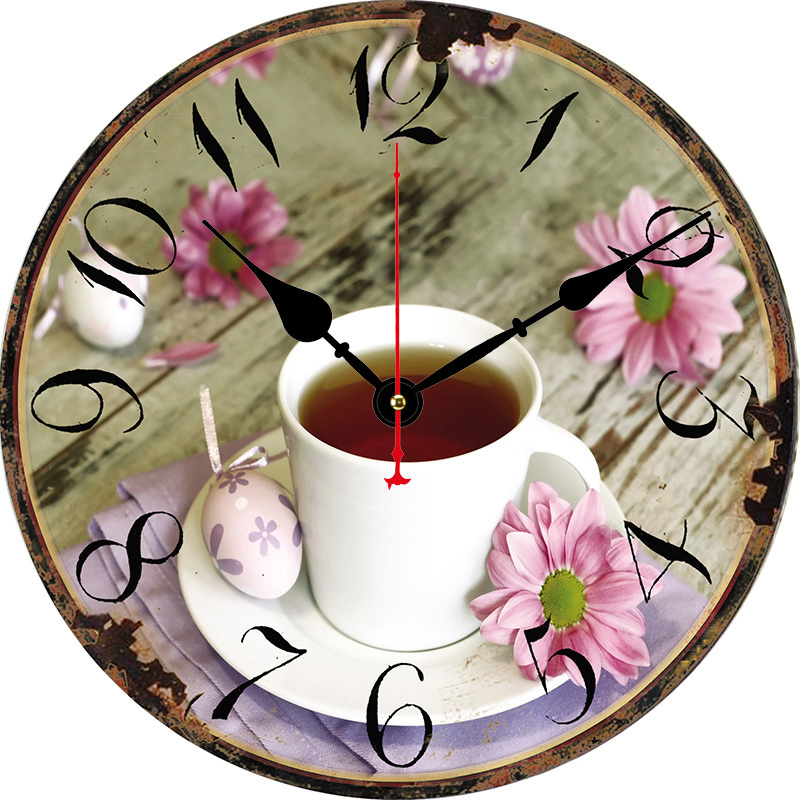 Dia 30/34/40/60cm MDF Large Promotional Gift Wood Wall Clock Silent Quartz Battery Operated Digital Alarm Clock for Kitchen/Living /Bed Room-Hlc200179h