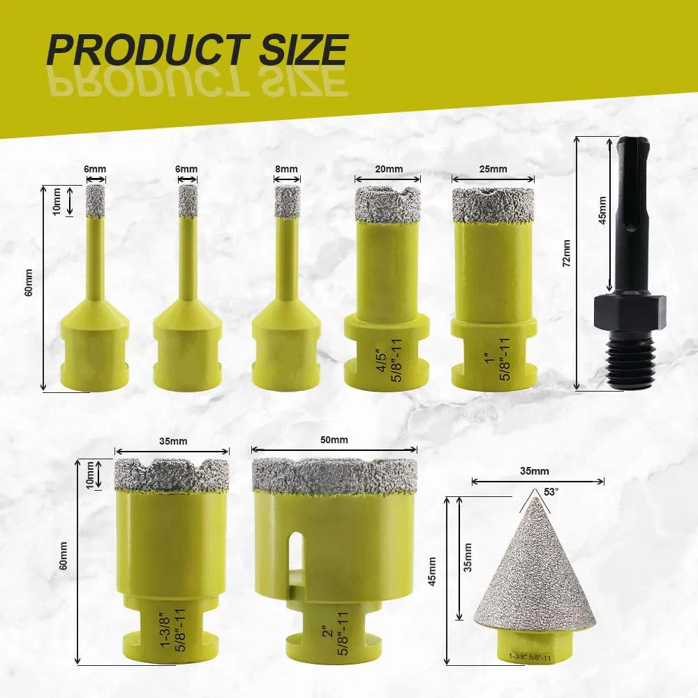 Drill Bits Set - 9PCS Hole Saw Kit with 5/8-11 Thread