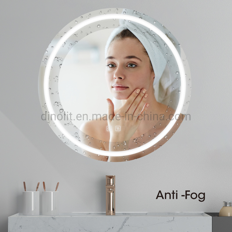 Alumiumn Frame Luxury Morden Bathroom LED Mirror Vanity Mirror with LED Light Defogger Touch Sensor Switch Rectangle Wall Decoration