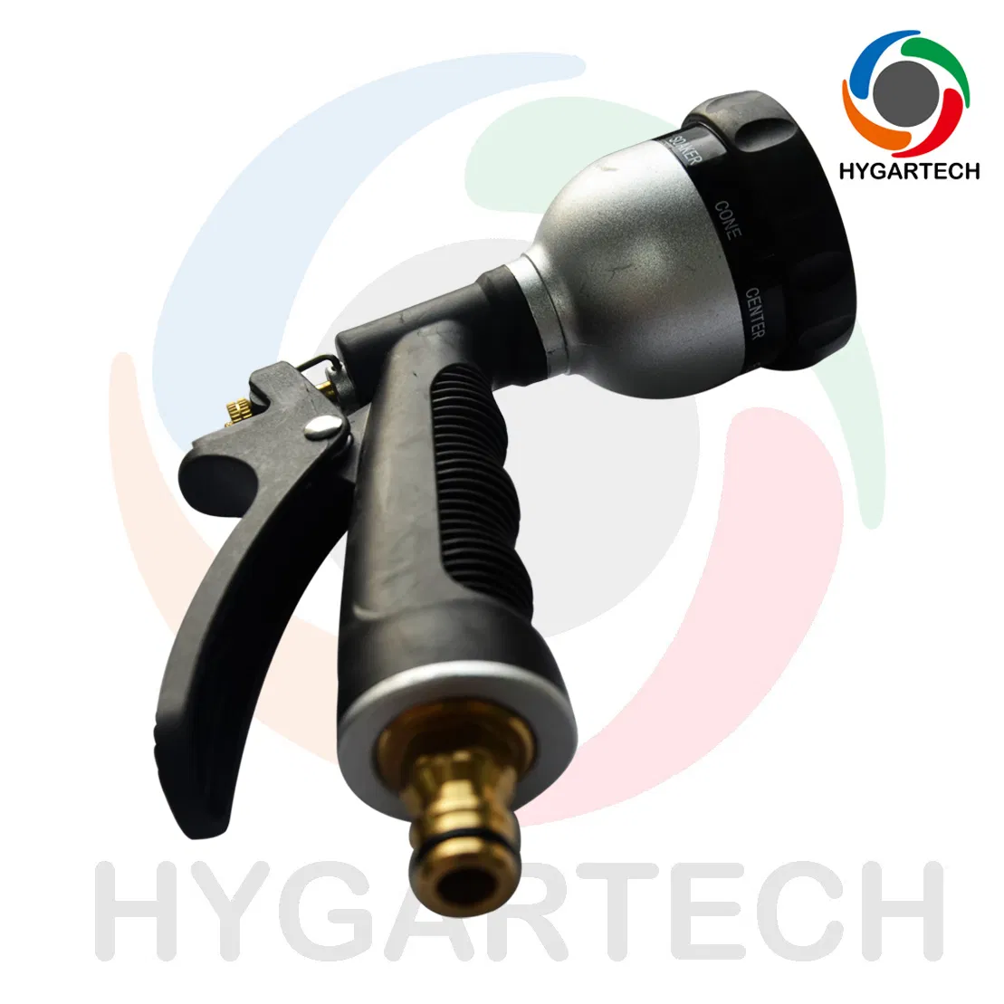 Aluminum 8-Function Garden Hose Nozzle with Rear-Trigger Control
