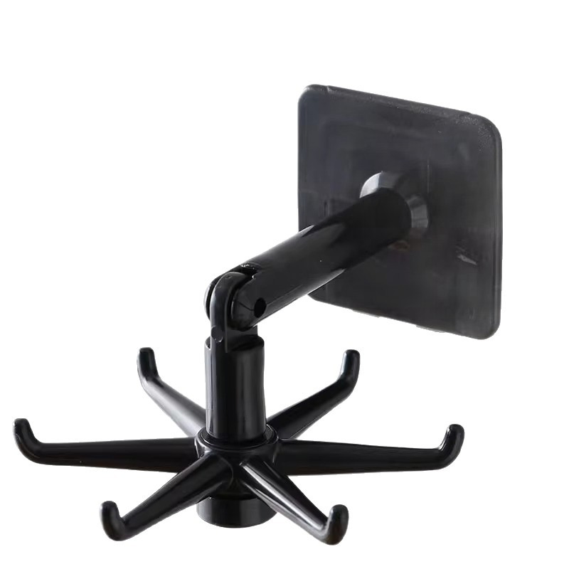 Organizing Miscellaneous Items Flexible Foldable No-Drill Wall-Mounted Rotating 6-Hook Hanger
