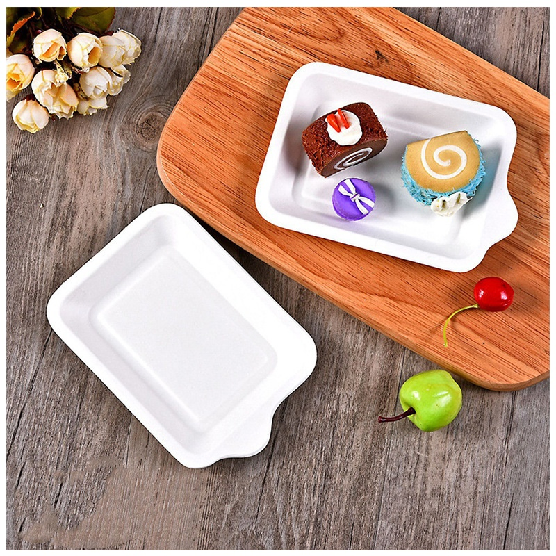 Wholesale Cake Plate Sugar Cane Pulp Plate White Disposable Paper Plate Bagasse