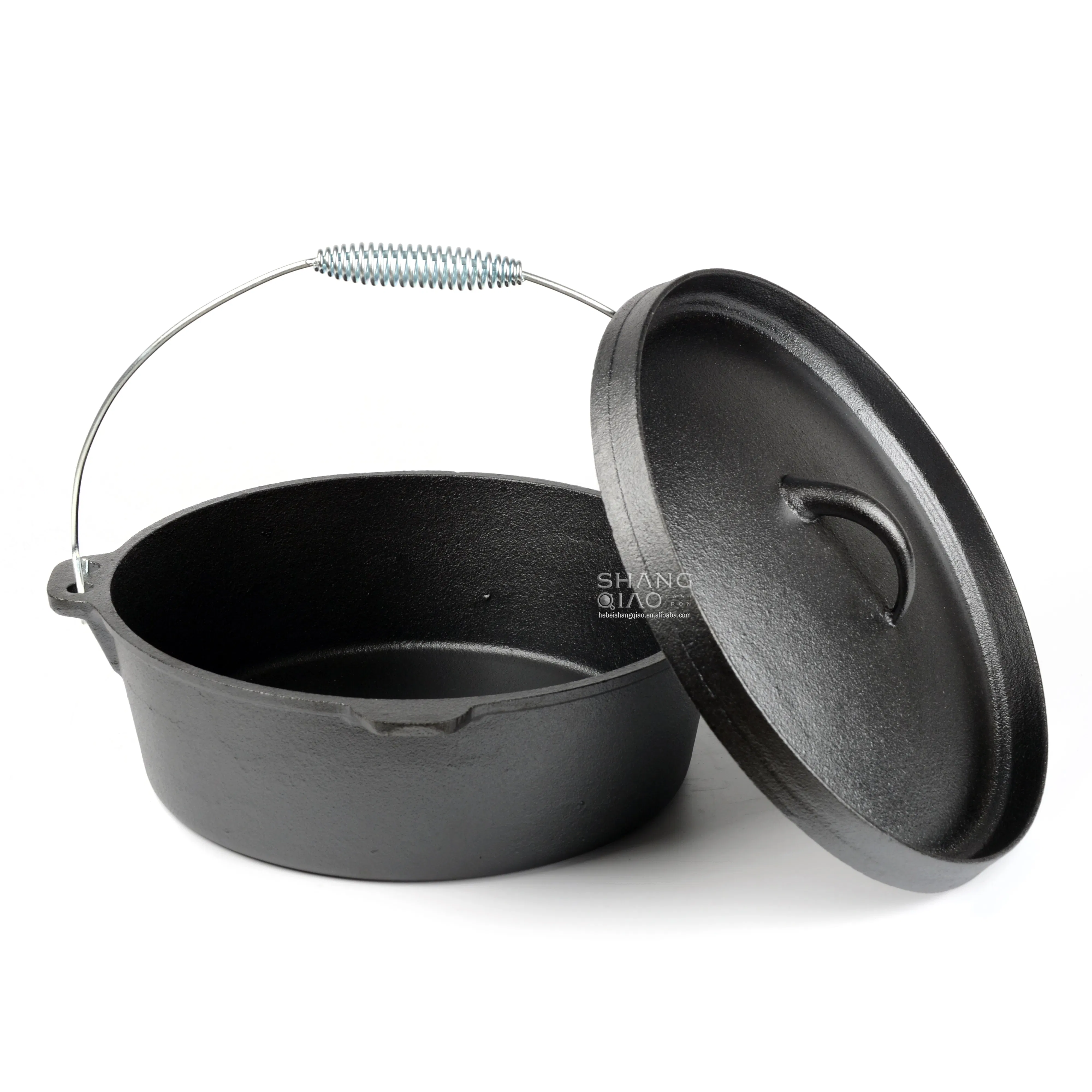 Чугунный голландский котелок для кемпинга с крышкой