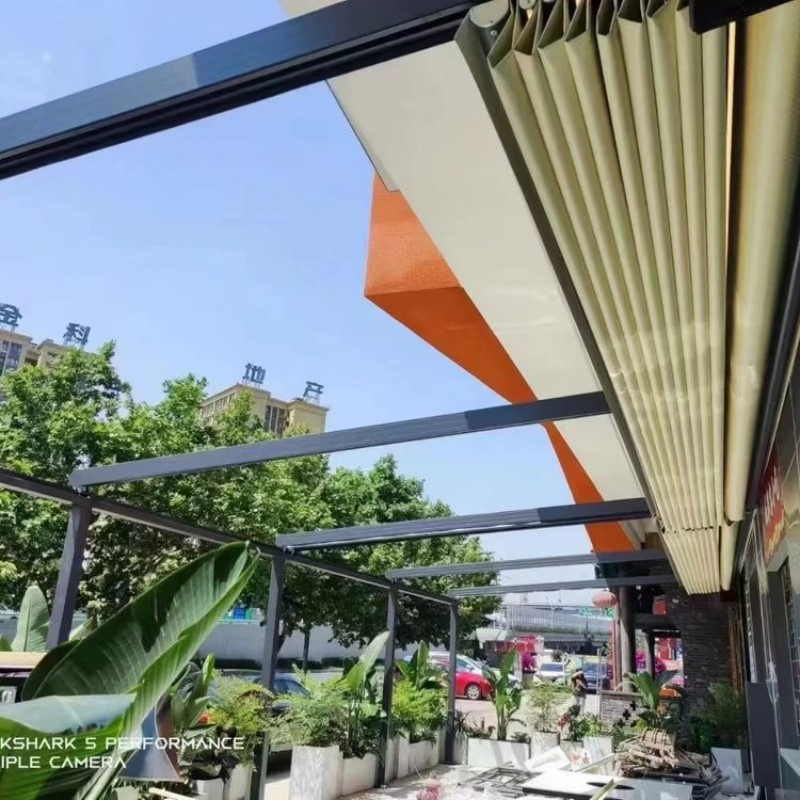 Eco Friendly Rainproof 100% PVC Fabric Adjustable Roof Awning