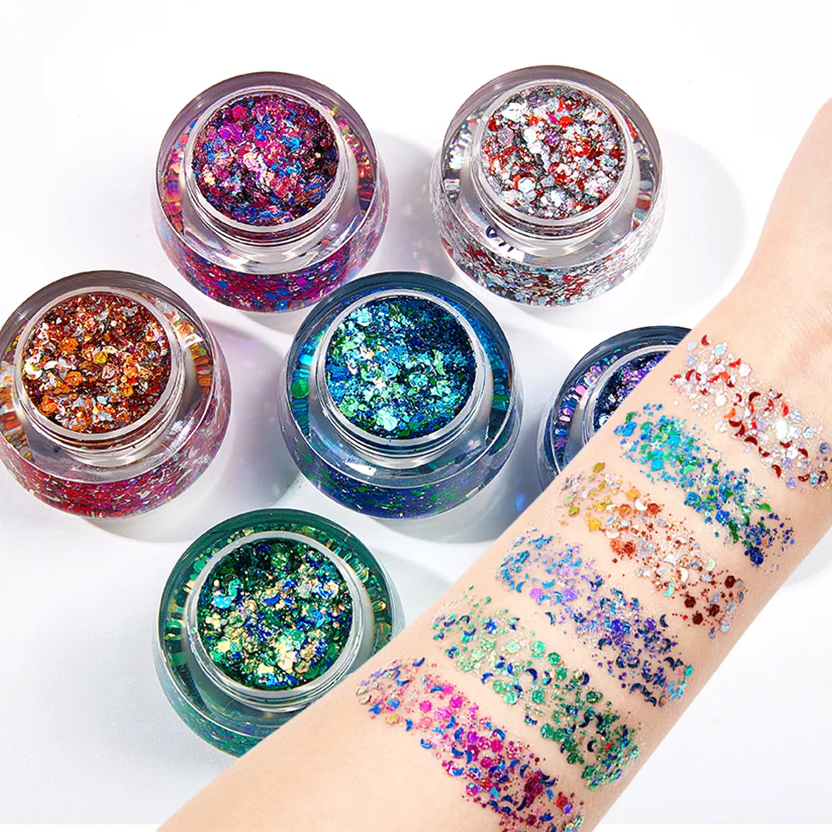 Chunky Mix Chameleon Glitter Gel Cream for Face and Body Glitter Cosmetics